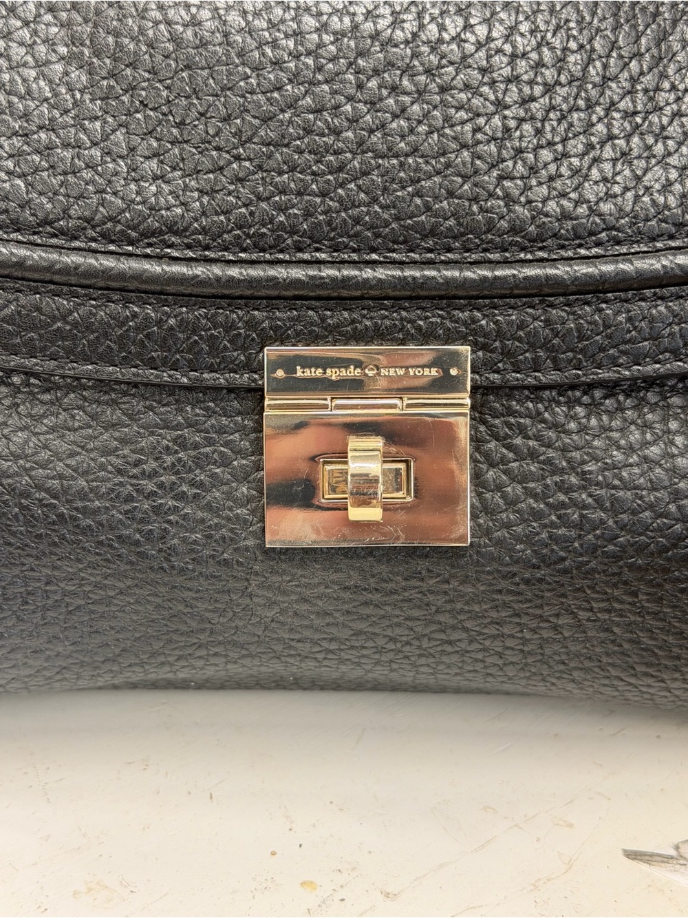kate spade Black Pebbled Leather Shoulder Bag with Gold Hardware - Picture 2 of 8